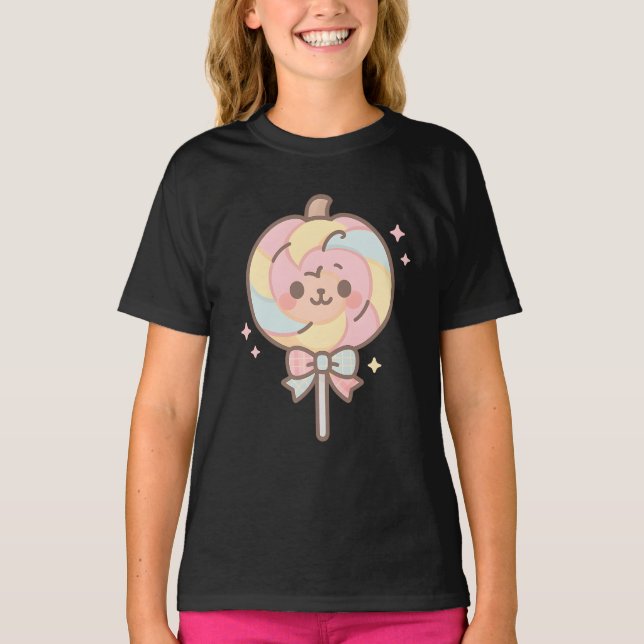 Pastel Pumpkin Pop Kids T-Shirt | Cute Kawaii (Front)