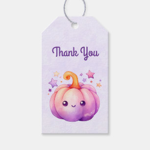 Pastel Pumpkin with Stars Cute Dreamy Thank You Gift Tags
