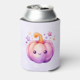 Pastel Pumpkin with Stars Cute Dreamy Vibe Can Cooler