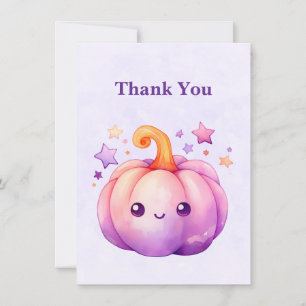 Pastel Pumpkin with Stars Cute Dreamy Vibe Thank You Card