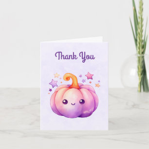 Pastel Pumpkin with Stars Cute Dreamy Vibe Thank You Card
