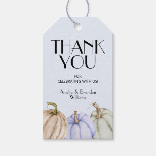 Pastel Pumpkins Blue Baby Shower Favor Gift Tags
