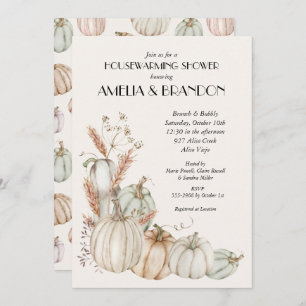 Pastel Pumpkins Couples Shower Fall Invitations