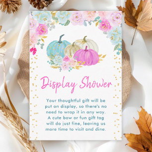 Pastel Pumpkins Floral Display Baby Shower Enclosure Card
