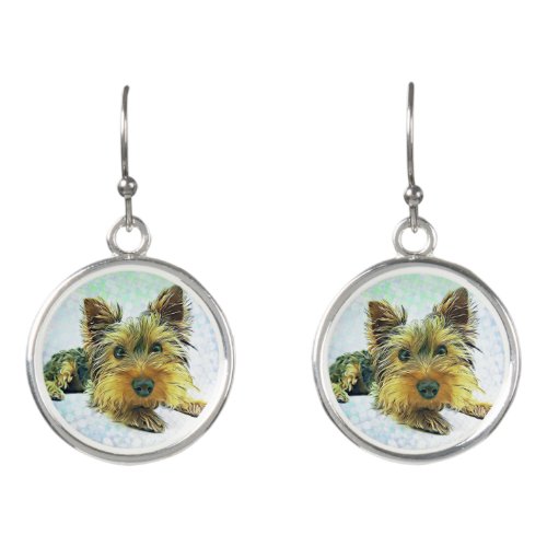 Pastel Puppy Dog Eyes Yorkie Yorkshire Terrier Earrings