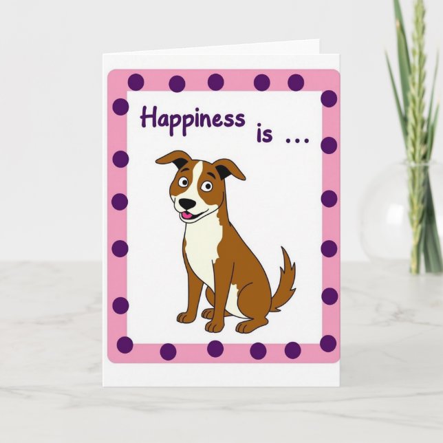 Pastel Puppy Happiness Card (Front)