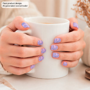 Pastel Purple Abstract Art Glowing Pink Minx Nail Art