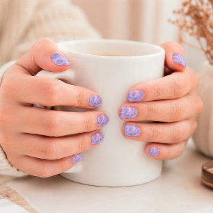 Pastel Purple Abstract Art Glowing Pink Minx Nail Art