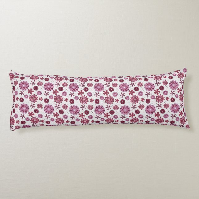 Pastel Purple Abstract Flower pattern Body Pillow (Back)