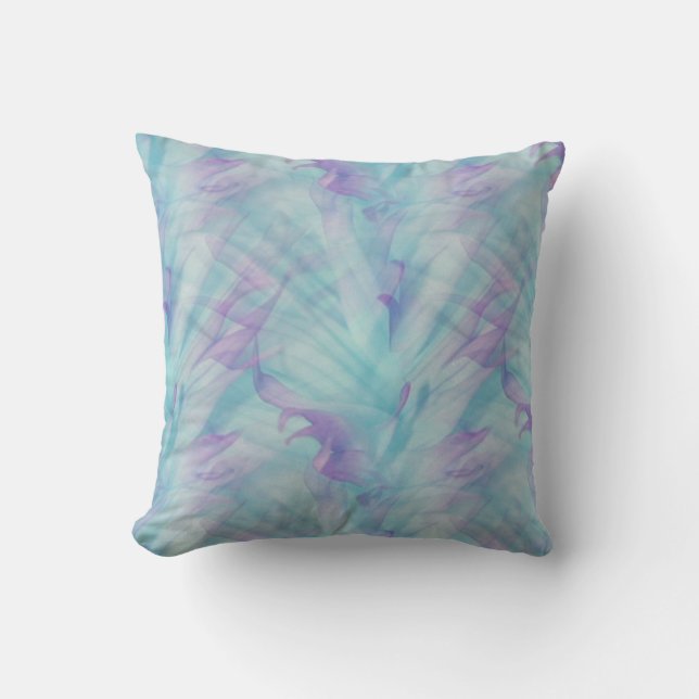 Pastel Purple and Blue Abstract Throw Pillow (Front)