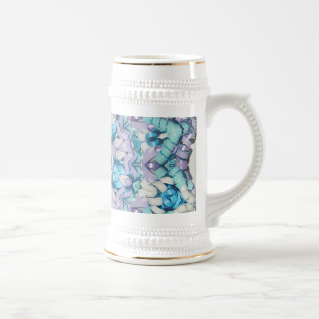 Pastel purple and blue ribbon star beer stein (Right)