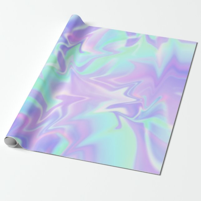 Pastel Purple And Mint Abstract Wrapping Paper (Unrolled)