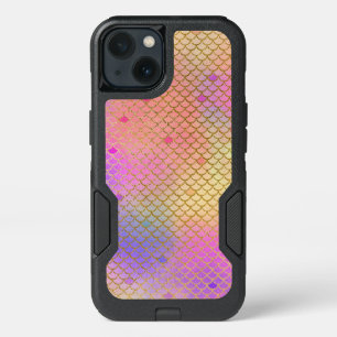 Pastel Purple and Orange Mermaid Scales Pattern iPhone 13 Case
