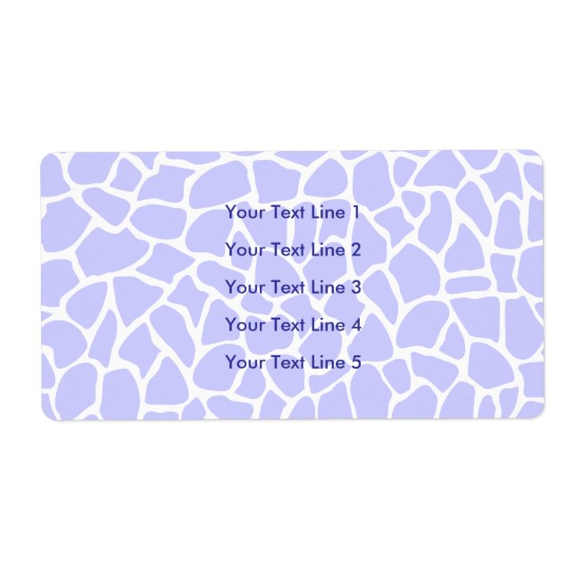 Pastel Purple Animal Print Giraffe Pattern Label (Front)