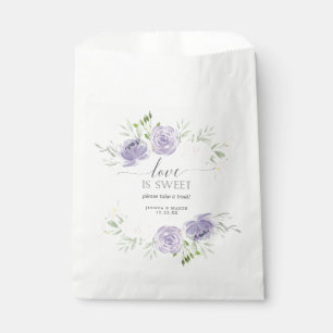 Pastel Purple Baby Shower Favor Bag Love is Sweet