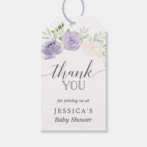 Pastel Purple Baby Shower Thank You Favor Tags