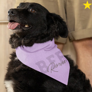 Pastel Purple Best Friends Custom Name Pet Bandana