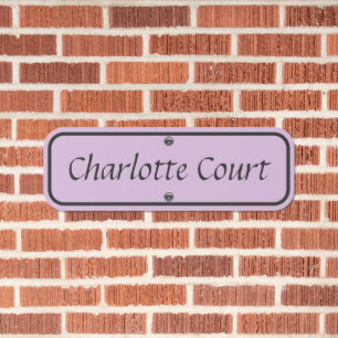 Pastel Purple & Blac Personalized Baby Name Street Metal Sign