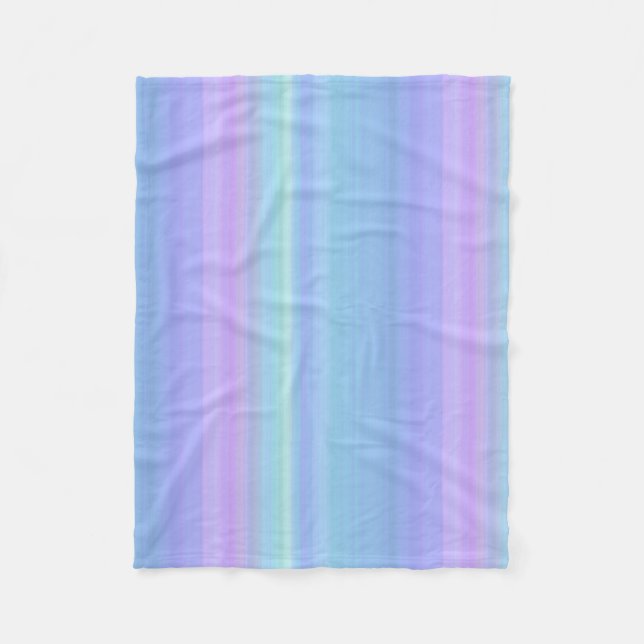 Pastel Purple Blue Green Fleece Blanket (Front)