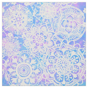 Pastel Purple Blue Mandala Pattern Fabric