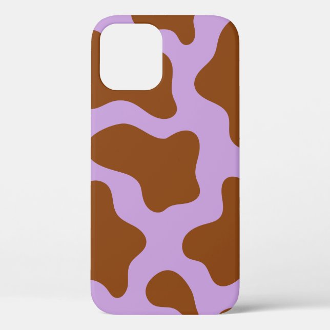pastel purple brown cow print Case-Mate iPhone case (Back)
