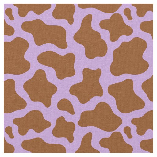 pastel purple brown cow print fabric