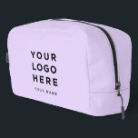 Pastel Purple Business Logo Name Instagram Travel Dopp Kit<br><div class="desc">Custom Business Logo cute pastel purple Name Company Promotional Instagram Travel Dopp kit featuring a simple and modern template with your business logo, photo or image and any personalized text. Add company name, social media, website, contact or any marketing info. The modern dopp kit is fully customizable with any color,...</div>