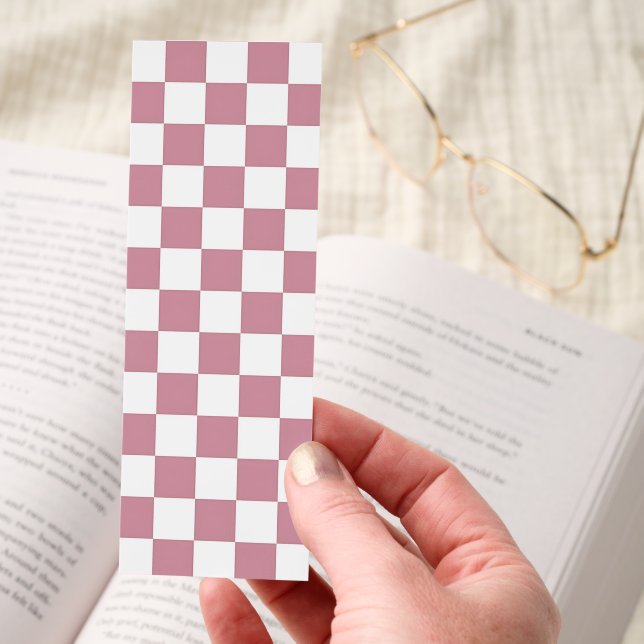 Pastel Purple Checkerboard Minimal Modern Pattern  Bookmarks (Hand)