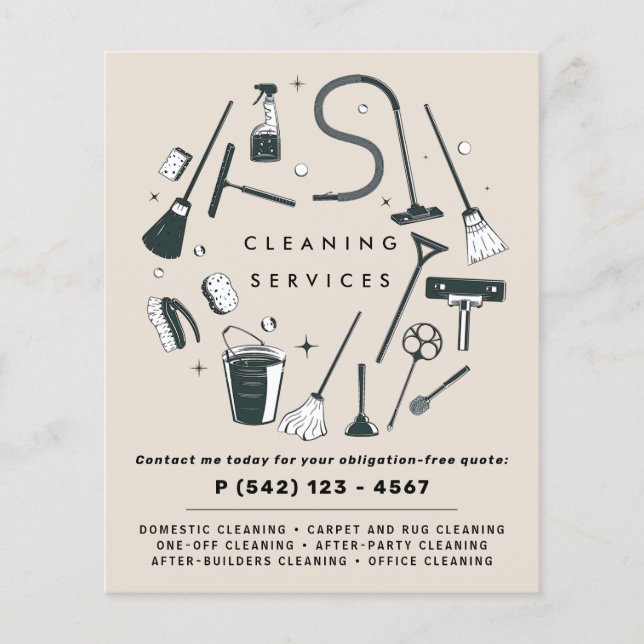 Pastel Purple Cleaning Services  Flyer (Front)