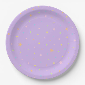 Pastel Purple Confetti Birthday Party Plate