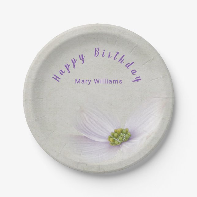 pastel purple cosmos flower paper plates (Front)