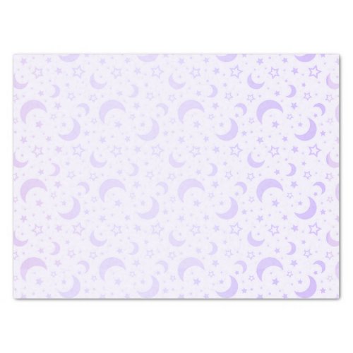 Pastel Purple Crescent Moons and Stars Halloween Tissue Paper