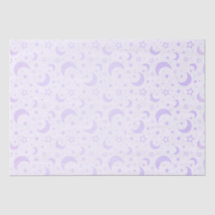 Pastel Purple Crescent Moons and Stars Halloween Tissue Paper