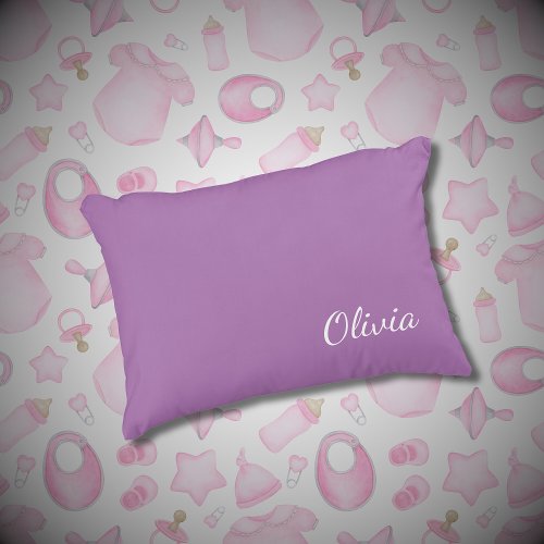 Pastel Purple Cute Girly Personalized Accent Pillow