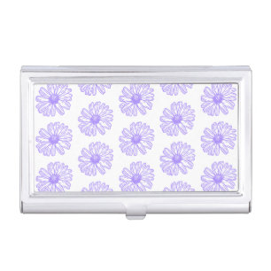 Pastel Purple Daisy Flower Print, Hippie Floral Business Card Case