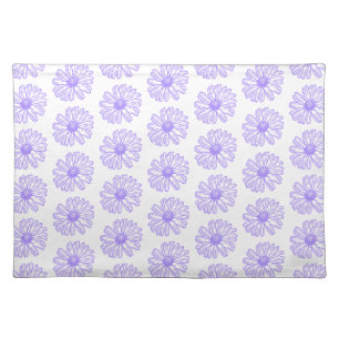 Pastel Purple Daisy Flower Print, Hippie Floral Cloth Placemat