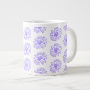 Pastel Purple Daisy Flower Print, Hippie Floral Giant Coffee Mug