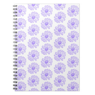 Pastel Purple Daisy Flower Print, Hippie Floral Notebook
