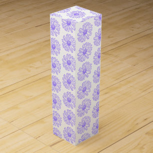 Pastel Purple Daisy Flower Print, Hippie Floral Wine Box