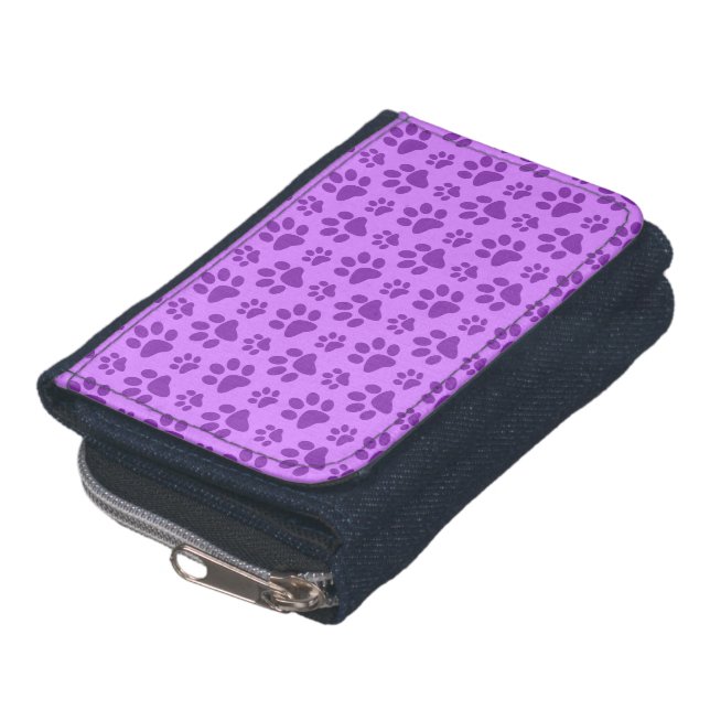 Pastel purple dog paw print wallet (Bottom)