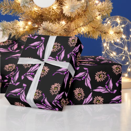 Pastel Purple Dragon Pattern Wrapping Paper