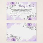 Pastel Purple Floral Baby Shower Book Request (Front & Back)