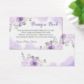 Pastel Purple Floral Baby Shower Book Request (Desk)