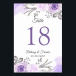 Pastel Purple Floral Wedding Table Number Card<br><div class="desc">Pastel Purple Floral Wedding Table Number Card</div>