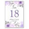 Pastel Purple Floral Wedding Table Number Card
