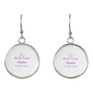 Pastel purple flower bridesmaid bride team boho mo earrings