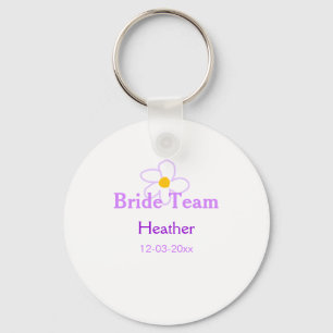 Pastel purple flower bridesmaid bride team boho mo keychain
