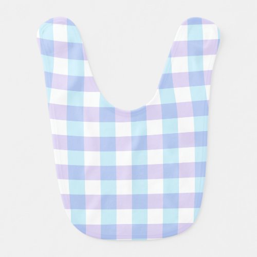 Pastel Purple Gingham Baby Bib