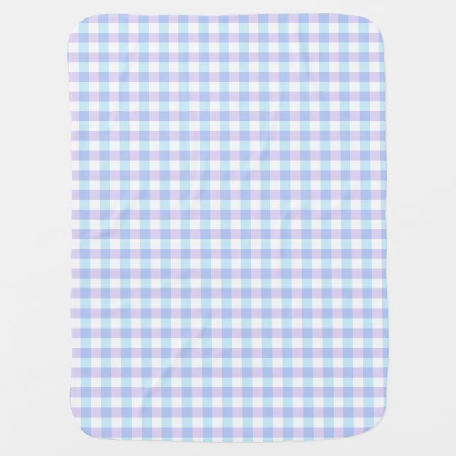 Pastel Purple Gingham Baby Blanket (Front)