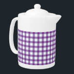 Pastel Purple Gingham Check Pattern Teapot<br><div class="desc">Pastel Purple Gingham Check Pattern</div>